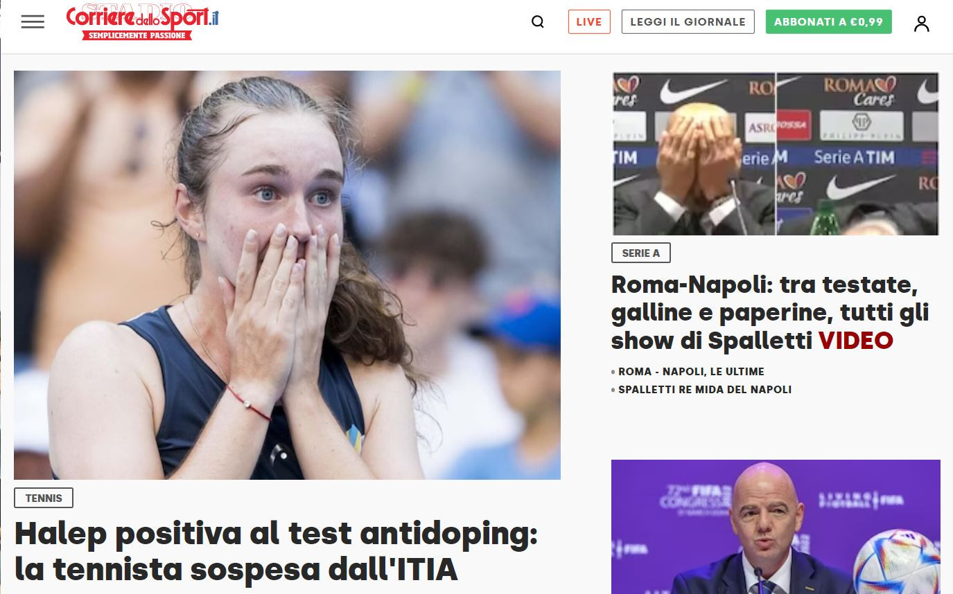 Halep Coriere dello sport