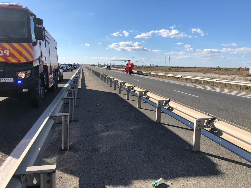 Accident grav pe A3. Patru victime au fost transportate la spital, dintre care două în stare gravă