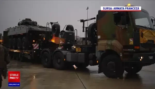 Primele blindate de luptă franceze pentru întărirea Grupului de Luptă NATO ajung la Cincu, în Brașov