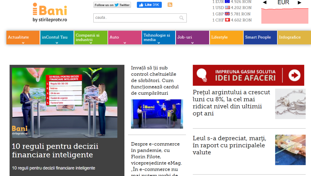 ”Incont”, site-ul Știrile Pro TV de informații economice și educație financiară, a devenit ”iBani”