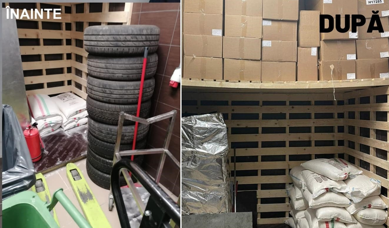 Anvelope auto depozitate în camera frigorifică a unui fast-food din Ploiești. Ce au mai găsit comisarii. FOTO