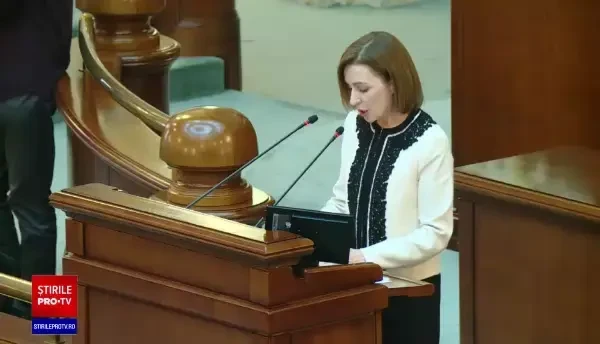 Maia Sandu, discurs dramatic în România: Avem nevoie de ajutor. Hoții și partidele proruse sunt gata să dea foc la țară