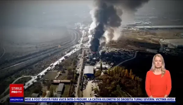 Incendiu major lângă București, la un centru de colectare deșeuri. A fost emis RO-Alert de „alertă extremă”