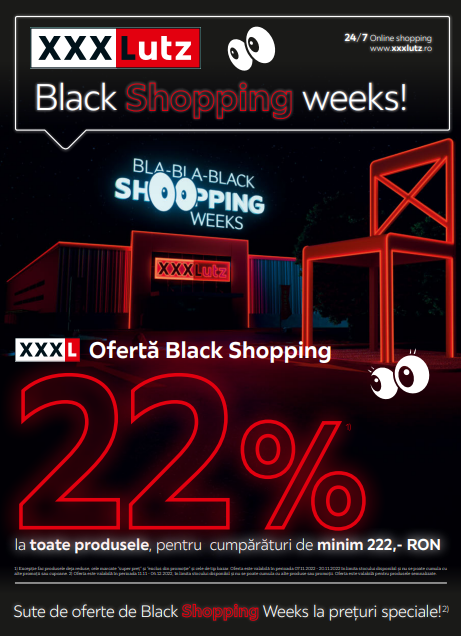 Mii de piese de mobilier și decorațiuni cu prețuri speciale de Black Friday pe XXXLutz.ro