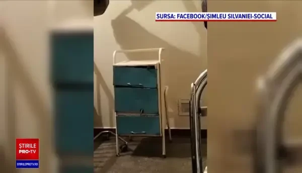 Șoarece filmat când se plimbă în voie prin mobilierul secției de pediatrie a Spitalului Orășenesc Șimleu Silvanei