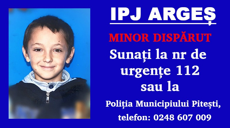 Un copil de 12 ani a dispărut de acasă. Poliția face apel la populație