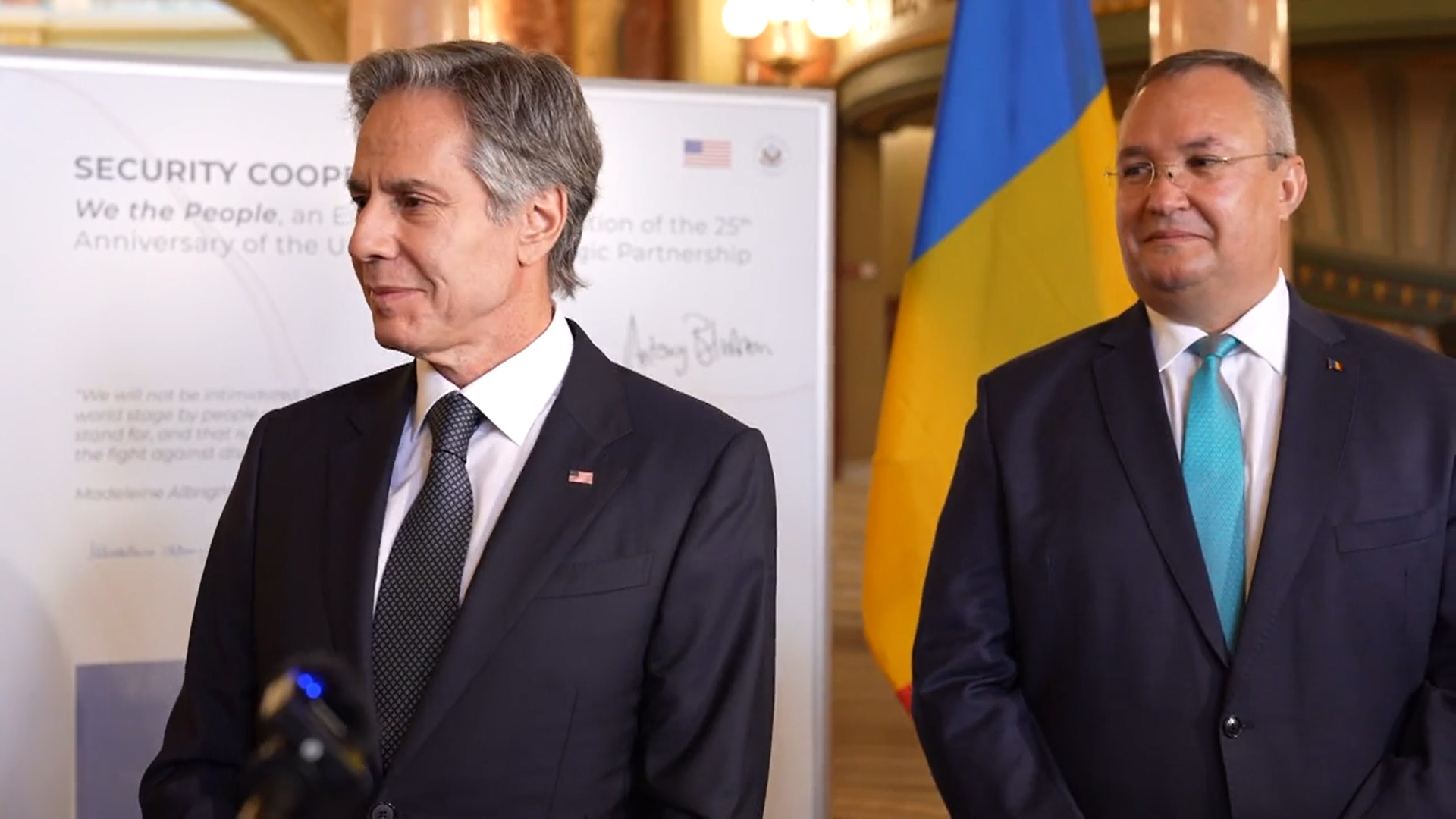 Antony Blinken, vizită în România: Poporul român a fost o sursă de inspiraţie pentru toată lumea, în căutarea libertăţii