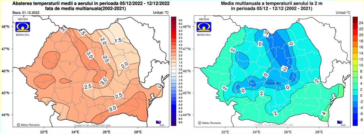 harti decembrie - ianuarie meteo