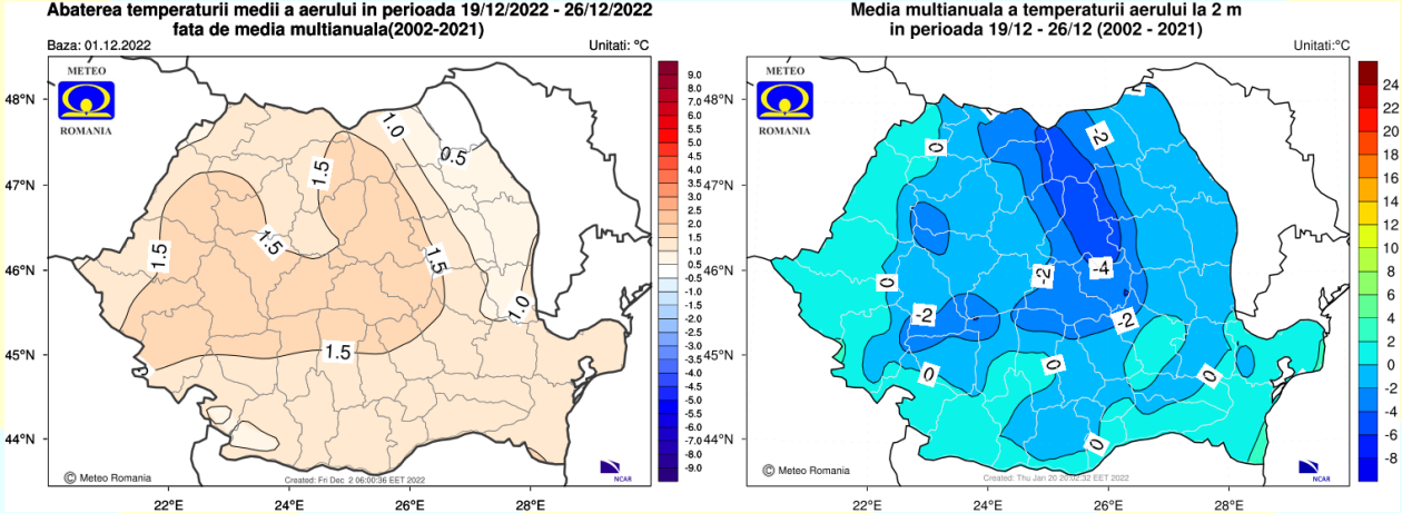harti decembrie - ianuarie meteo
