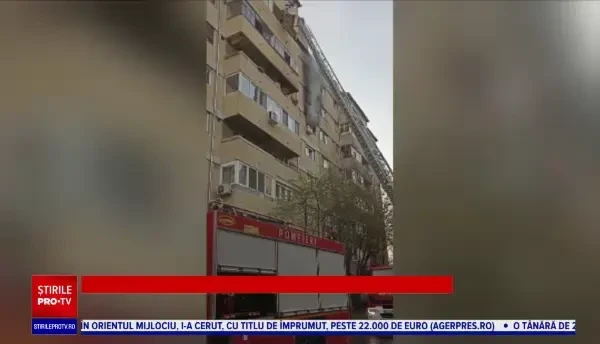 Incendiu dintr-un bloc din Oradea. O femeie, salvată de la moarte de un vecin