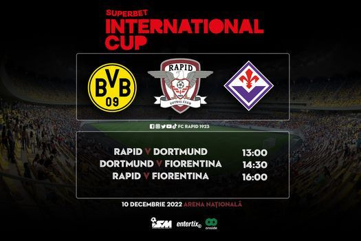 Superbet International Cup se vede sâmbătă pe VOYO de la ora 13:00! Rapid întâlnește Borussia Dortmund și Fiorentina