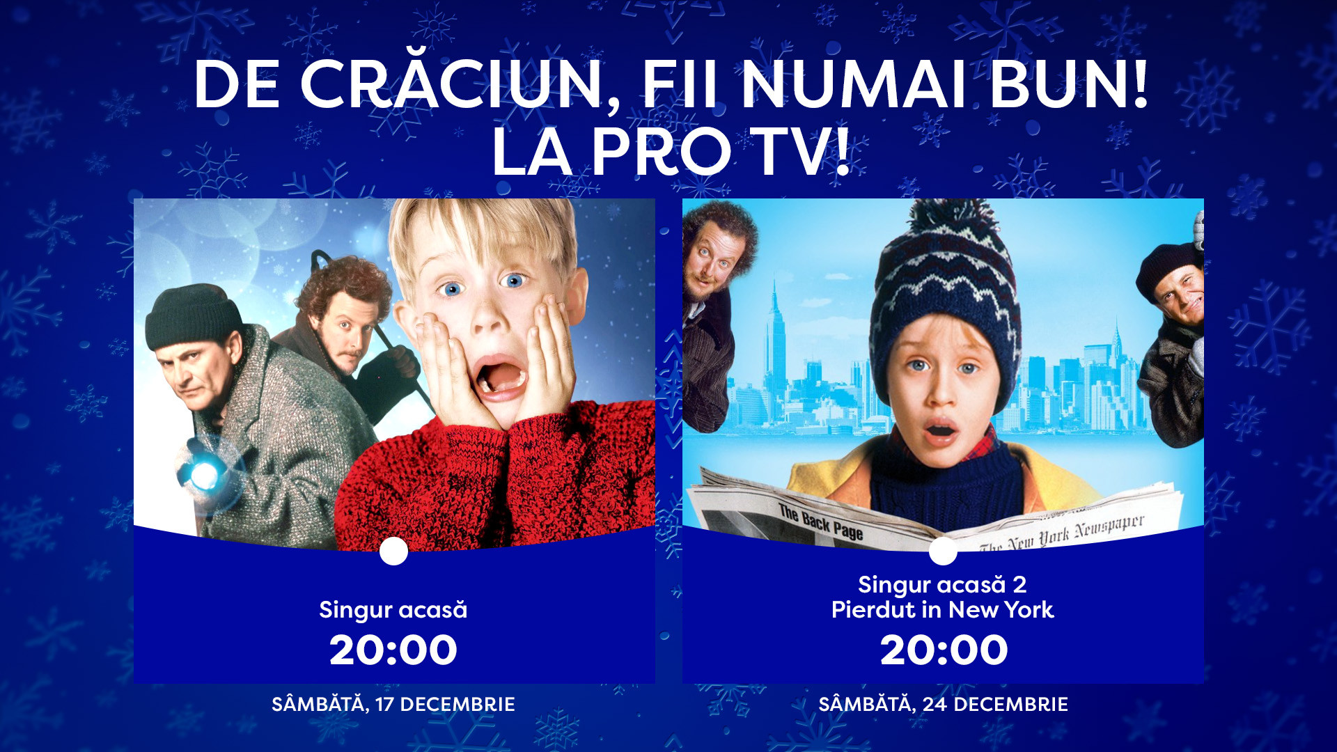 PRO TV aduce spiritul Crăciunului în casele românilor. Ce filme și concerte vor fi difuzate în perioada 17 - 26 decembrie