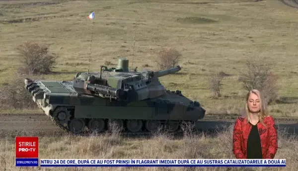 Premieră în România. Demonstrație de forță cu tancurile franțuzești „Leclerc”, la baza NATO de la Cincu