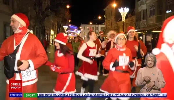 Cursă de Moși și Crăciunițe, la Sibiu. Au alergat pentru un scop nobil
