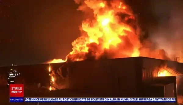 Peste 70 de pompieri s-au luptat preţ de câteva ore să stingă flăcările izbucnite la o hală de producție din Cluj-Napoca