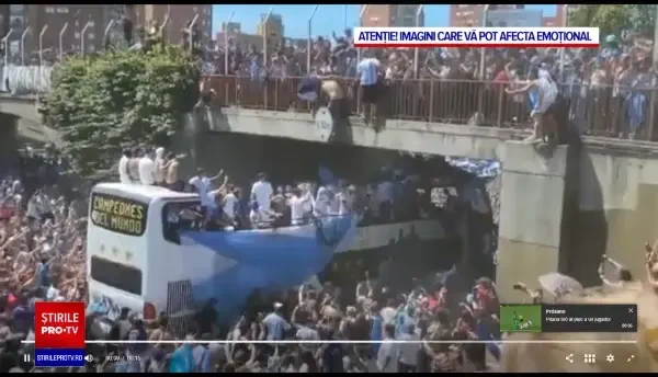 Bucuria din Argentina s-a transformat în tragedie. Imagini dramatice filmate pe străzile din Buenos Aires. Un fan a murit