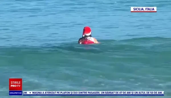 Zile de primăvară în Europa. Italienii și francezii au făcut plajă și au intrat în mare, în ziua de Crăciun