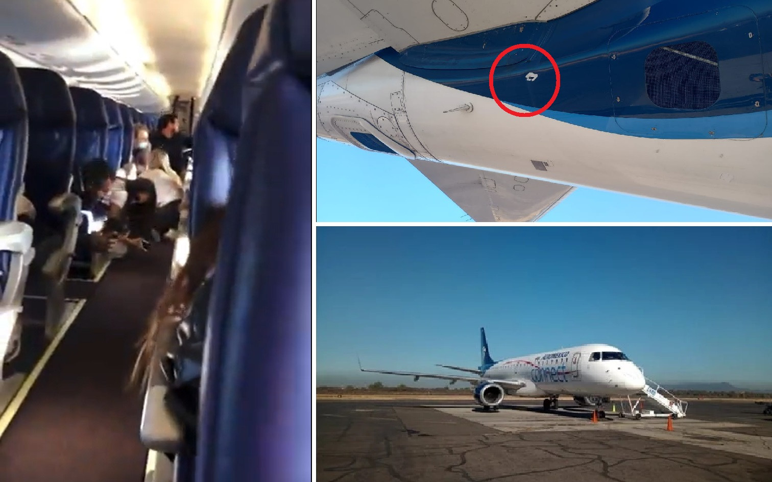 Avion cu pasageri, lovit de glonț înainte de decolare. Imagini terifiante filmate în aeronavă. VIDEO