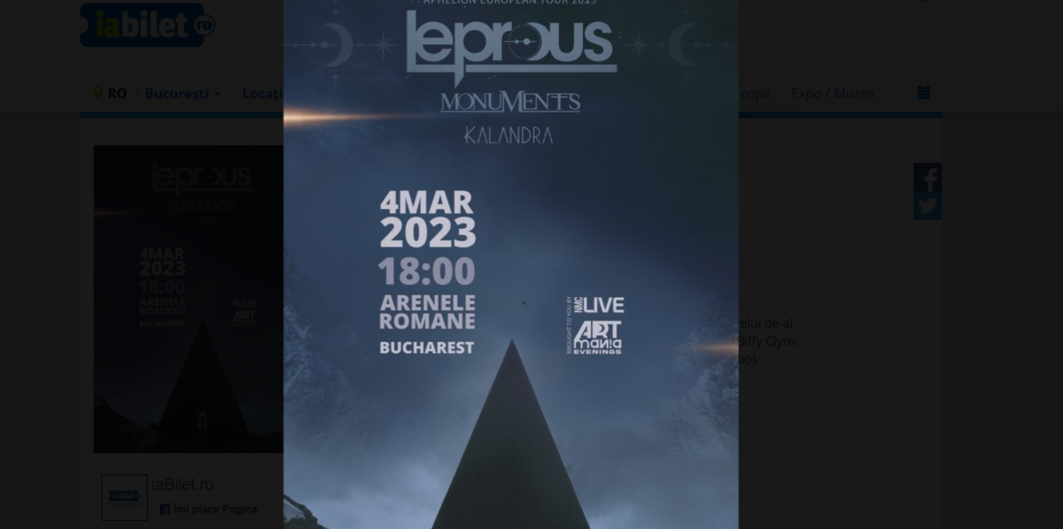 Formațiile Monuments și Kalandra cântă în deschiderea concertului Leprous din București, de la Arenele Romane