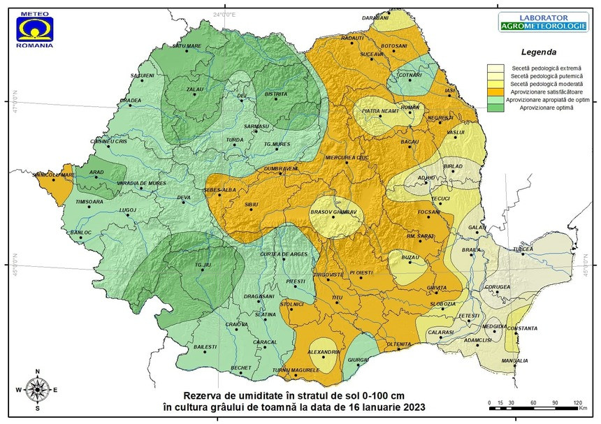 Secetă puternică şi chiar extremă în culturile de grâu, în mai multe zone din România. Anunțul specialiștilor