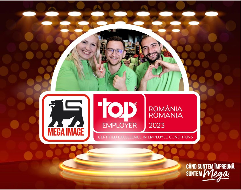 (P) Mega Image a obținut certificarea Top Employer 2023, cu cea mai bună aliniere a obiectivelor de HR cu cele de business