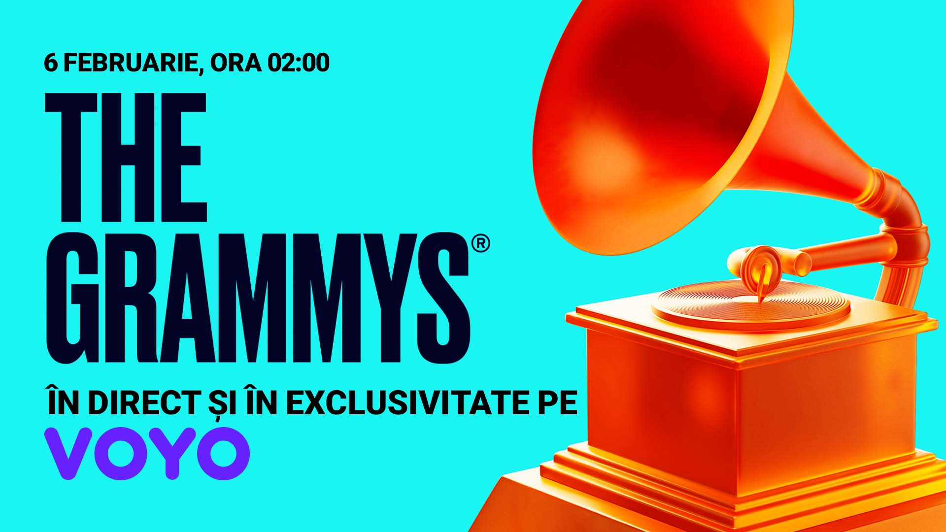 VOYO transmite LIVE cea de-a 65-a gală a Premiilor Grammy, luni, 6 februarie 2023