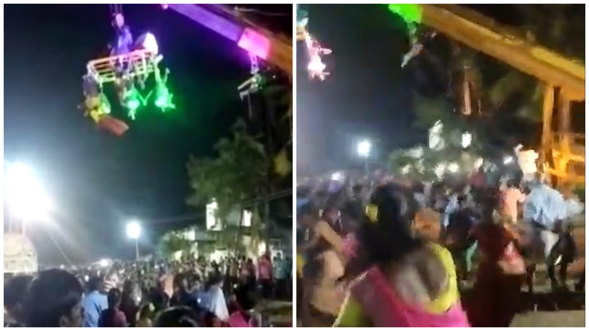 Imagini șocante la un festival din India. O macara s-a prăbușit peste mulțime și a ucis patru oameni | VIDEO
