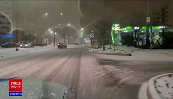 Zăpada și vijelia a făcut ravagii în Capitală. Mai mulți copaci au căzut pe mașini, iar traficul a fost dat peste cap