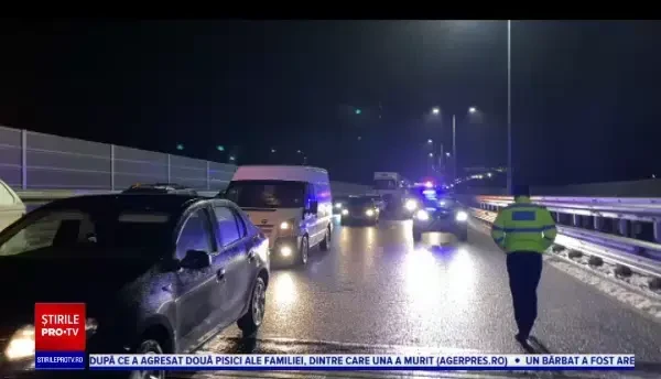 Accident în lanț pe autostrada A1. Șase autovehicule s-au ciocnit violent, iar șoferul unei dube a murit într-un mod șocant