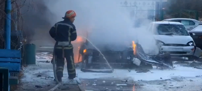 Explozie în orașul Enerhodar, ocupat de ruşi. Maşina-capcană a unui poliţist ucrainean dezertor a sărit în aer | VIDEO