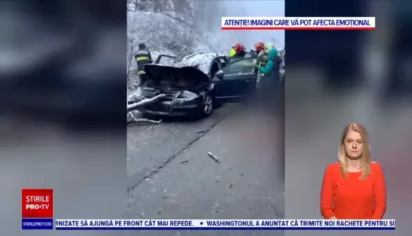 Copac căzut peste o mașină cu patru persoane, în Reșița. A murit un copil de 14 ani