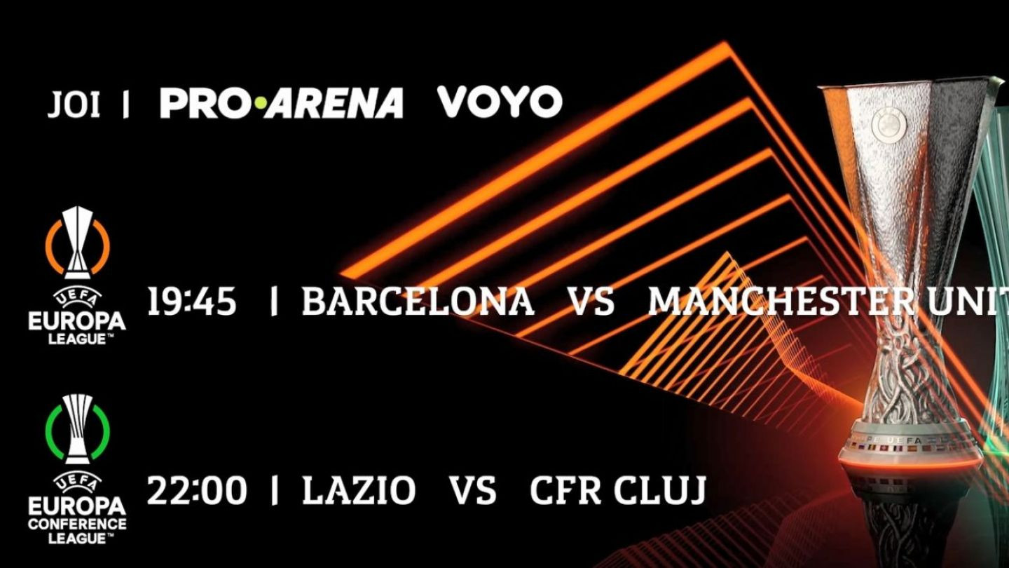 Programul de azi al meciurilor din Europa League și Conference League difuzate pe VOYO