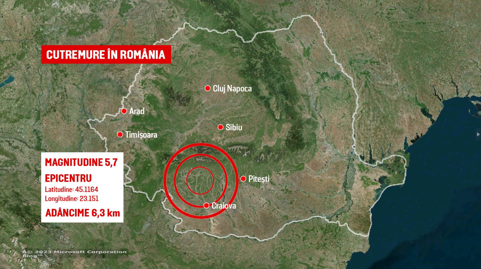 INFP: Cutremurul de magnitudine 5,7 produs în Gorj a avut peste 300 de replici. Vor mai urma altele în zilele următoare