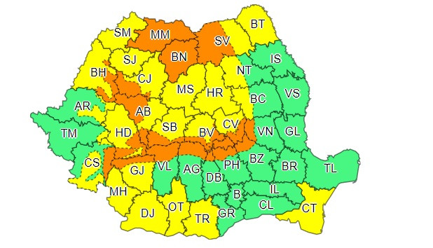 Viscol puternic până duminică seară. Zonele aflate sub cod portocaliu. HARTĂ