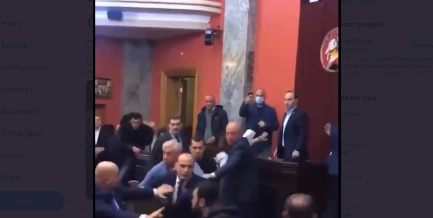 VIDEO. Bătaie în Parlamentul din Georgia. Motivul: o lege inspirată din Rusia