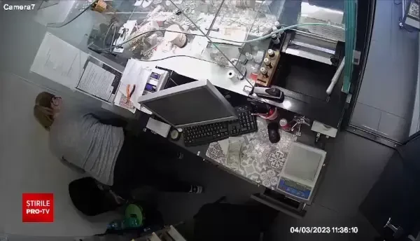 Jaf într-un magazin de bijuterii din Bacău. Angajată gravidă, tâlhărită de un bărbat care purta o mască de Halloween