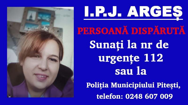 O femeie din Pitești a fost dată dispărută. Poliția cere ajutorul populației