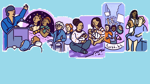 Femeile, sărbătorite de Google Doodle de 8 martie. Anul acesta sunt celebrate femeile care sprijină alte femei