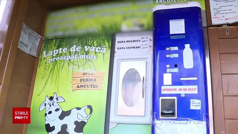 Românii se arată tot mai încăntați de dozatoarele de lapte proaspăt. „E mai convenabil. / De ăsta dacă-i pun, pisica mănâncă”