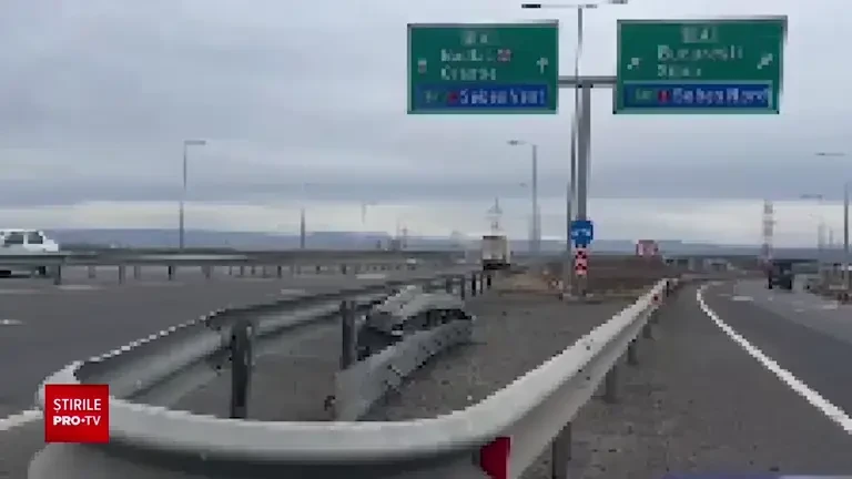 Ce a pățit un șofer de camion, după ce a fost surprins în timp ce mergea cu spatele pe autostrada Turda-Sebeş | VIDEO