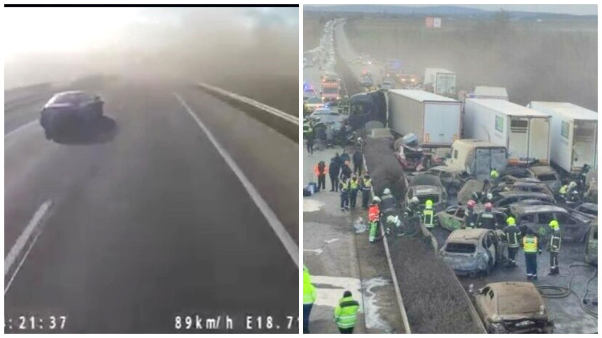 Momentul producerii carambolului de coșmar din Ungaria a fost filmat. Imagini șocante surprinse la fața locului | VIDEO
