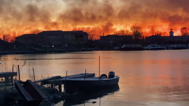 Imagini apocaliptice în Delta Dunării din cauza incendiilor provocate de oameni