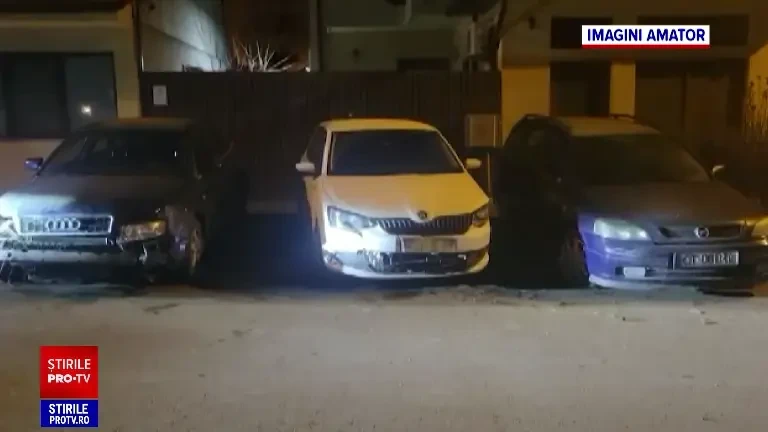 Momentul în care o ceartă între doi iubiți din Constanța a degenerat, iar bărbatul a tamponat serios șase mașini