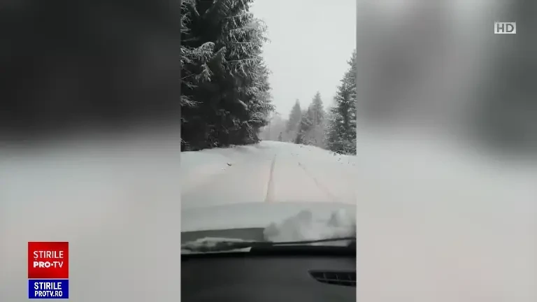 Iarnă la mijloc de martie, în mai multe zone din România. Utilajele de deszăpezire au fost scoase pe șosele