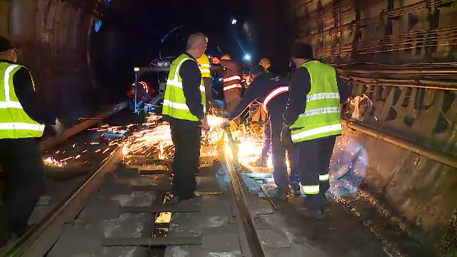 Mentenanță la infrastructura de metrou între stațiile Lujerului și Politehnica. O bucată din șină a fost schimbată