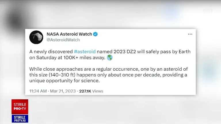 Asteroidul uriaș care trece pe lângă Pământ, sâmbătă, descoperit de cercetători români | VIDEO cu „distrugătorul de orașe”