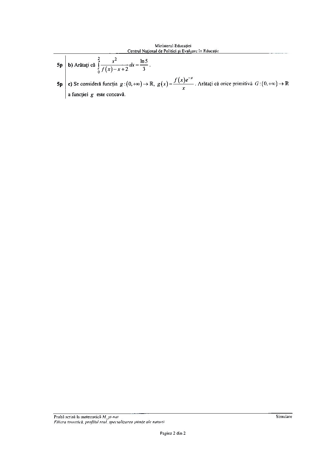 SUbiecte mate simulare bac 2023