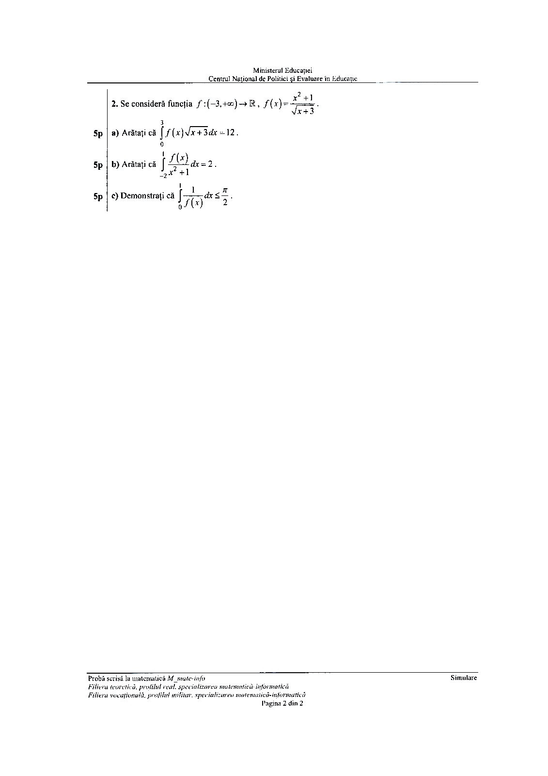 SUbiecte mate simulare bac 2023
