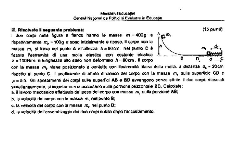 Subiect simulare Bacalaureat 2023 - Fizică