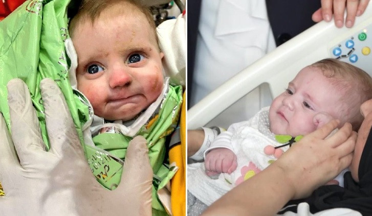 Bebelușul scos de sub dărâmături după 128 de ore, în Turcia, s-a întors în braţele mamei sale după aproape 2 luni